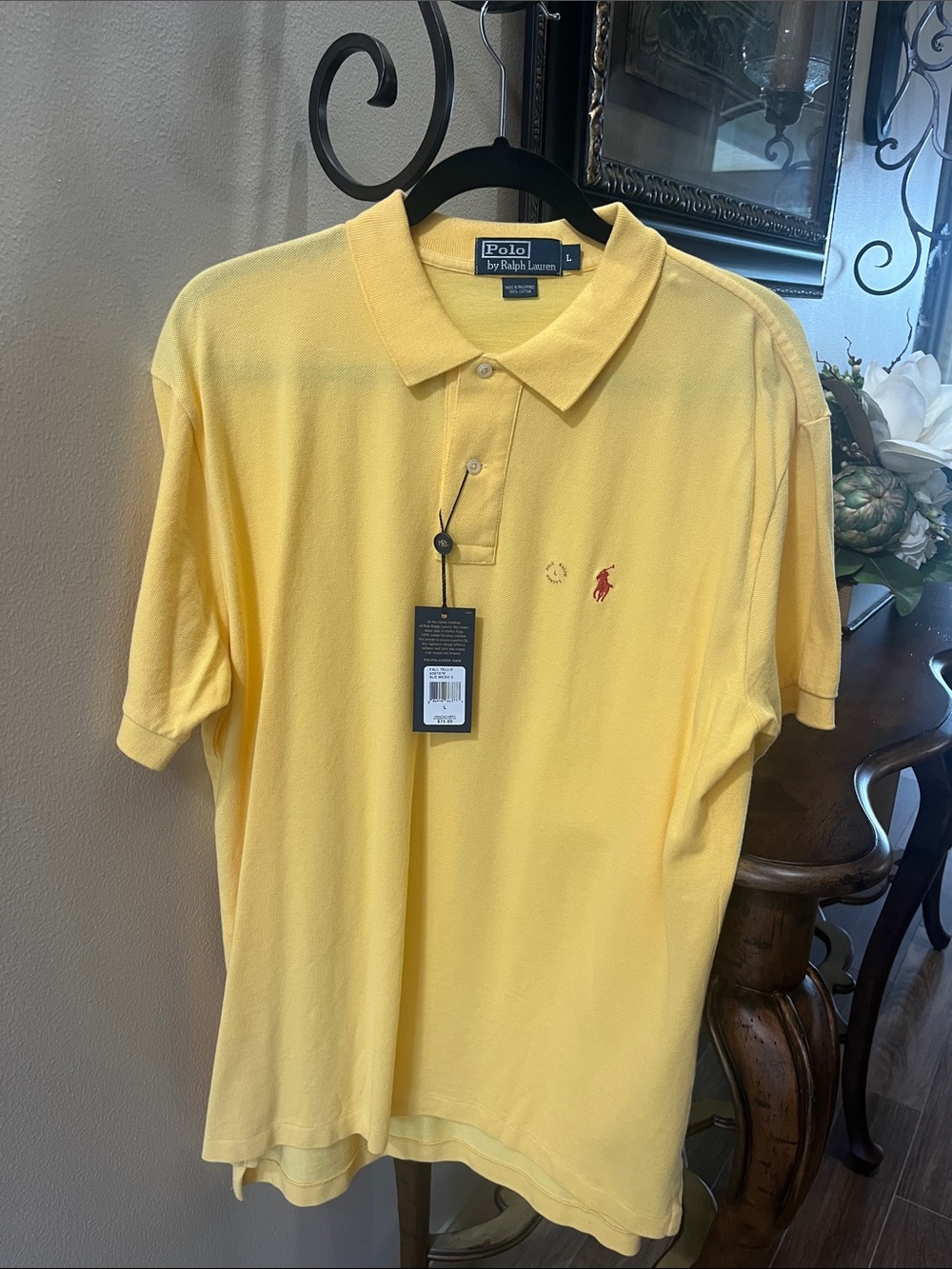 Polo by Ralph Lauren Yellow Short-Sleeve Pique Polo with Red Pony